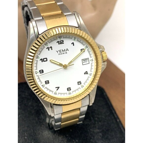 Yema Paris Unisex Watch YE159 Quartz White Dial Two Tone Stainless Steel 36mm - Picture 13 of 14